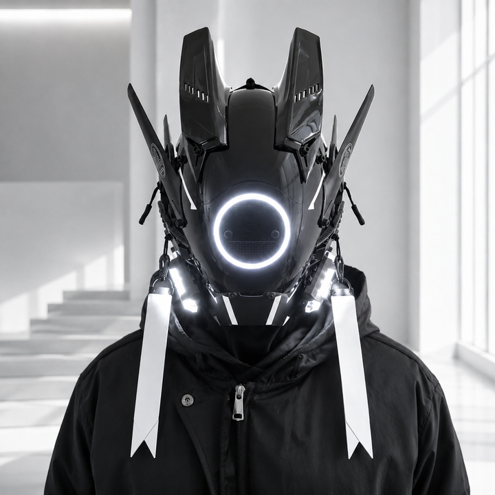 Cyberpunk LED Light-Up Helmet Mask for Rave Festival Costume
