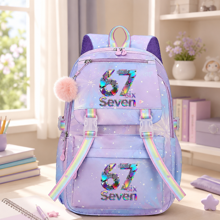Six Seven 67 Girls Lightweight School Backpack