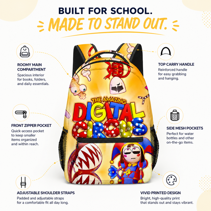 The Amazing Digital Circus Backpack Set for Kids