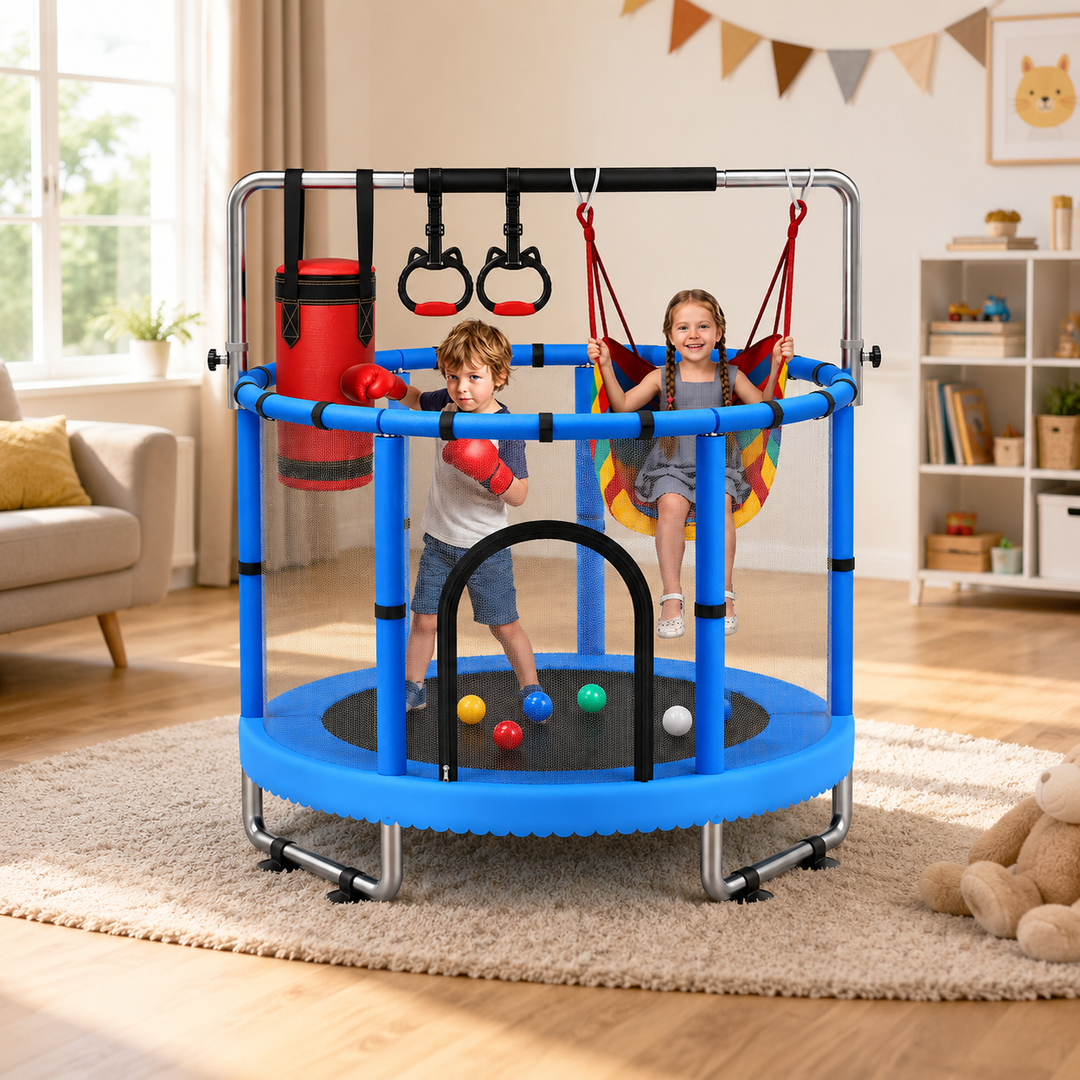 Toddler Trampoline 440lbs Enclosure Indoor Outdoor Kids Bouncer Safety