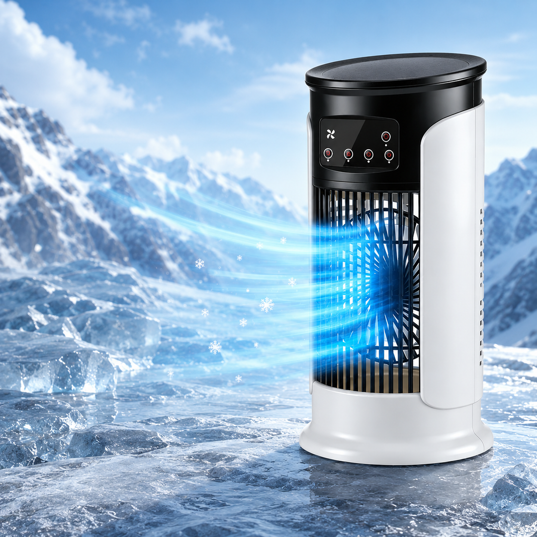 3-in-1 Portable Air Conditioner Fan 6 Speed Air Cooler Humidifier Night Light