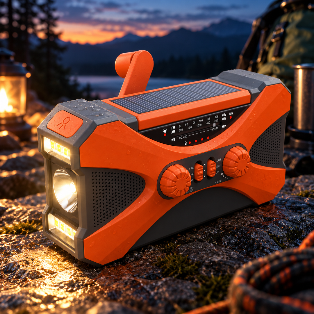 Wind Up Emergency Radio Heavy Duty 10000mAh NOAA Flood Light SOS