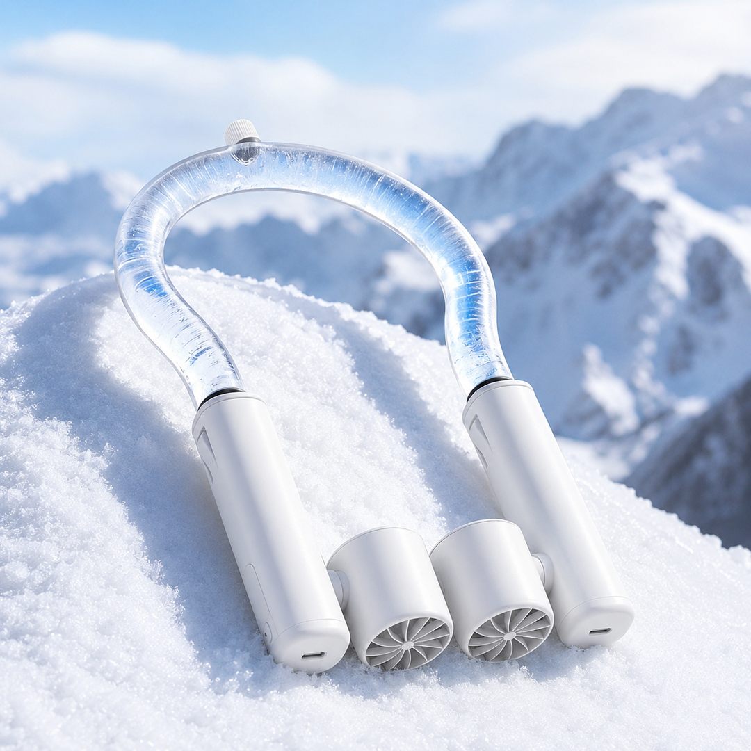 Detachable Ice-Cool Neck Fan 360 Freezable Ice Ring 3-Speed Hands-Free