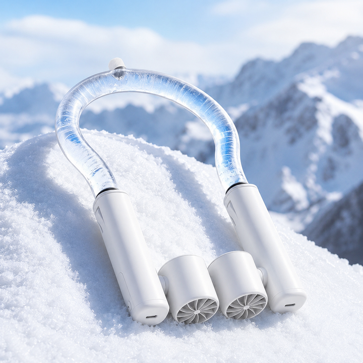 Detachable Ice-Cool Neck Fan 360 Freezable Ice Ring 3-Speed Hands-Free