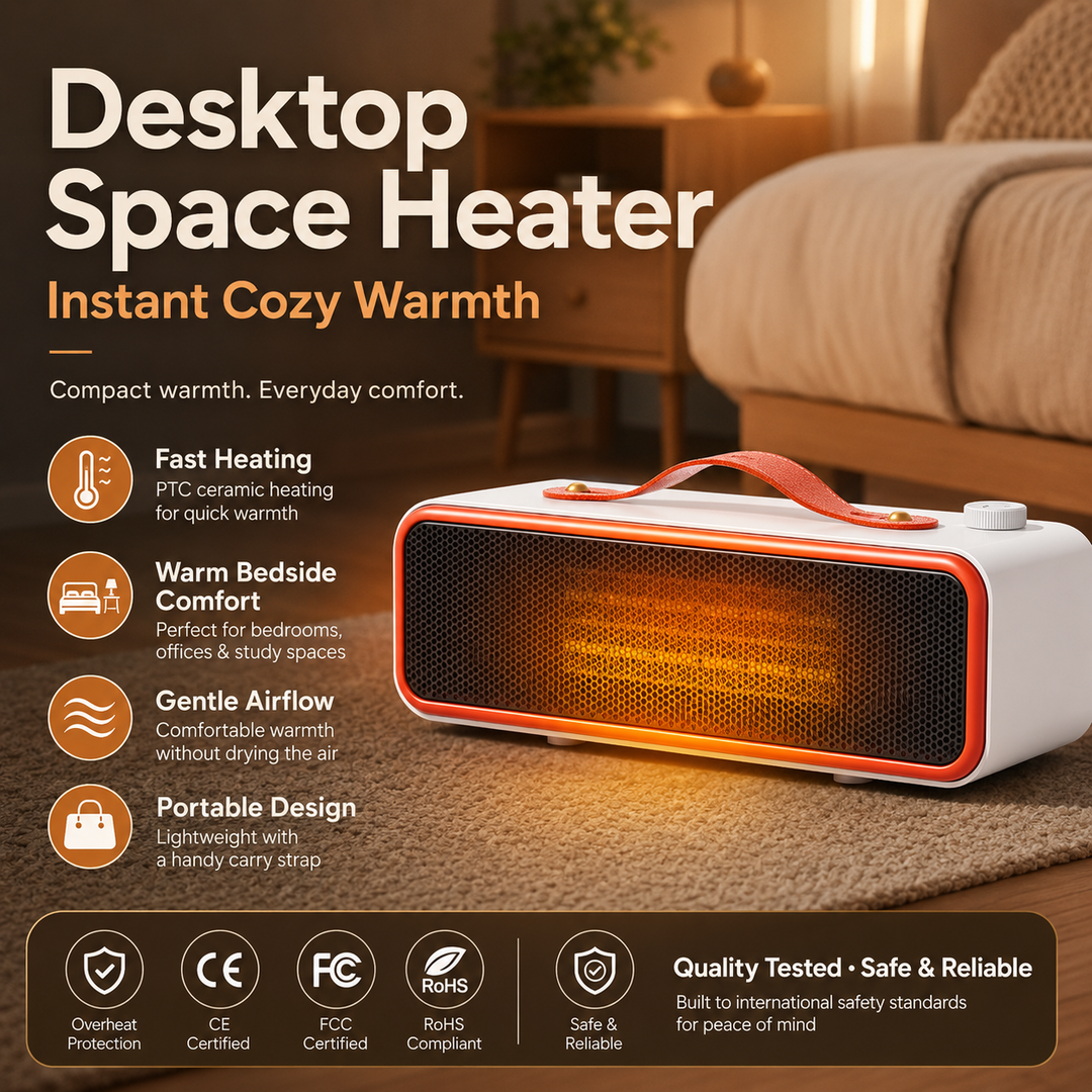 Desktop Small Heater Office Home Multi Color Multi Plug Instant Heating