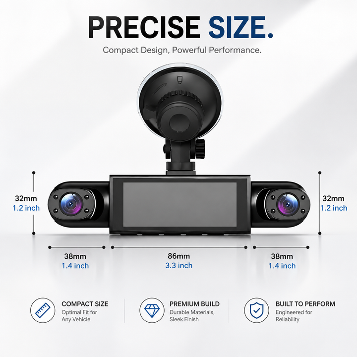 Dash Cam 4 Channel 1080P 360 Degree Front Rear Side Camera with 64GB Card