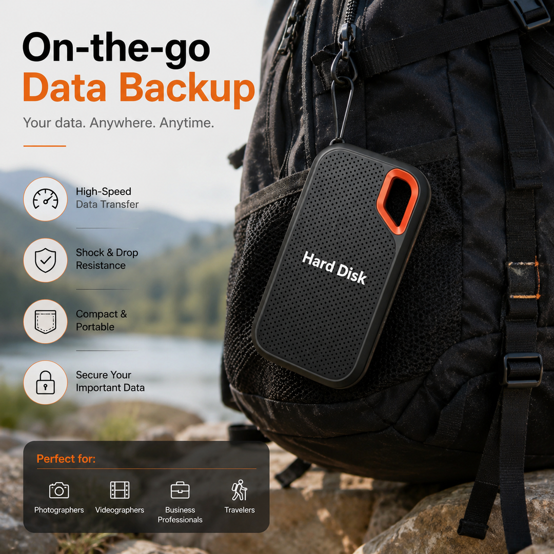 Portable External SSD USB-C Rugged Shock-Resistant Storage Drive