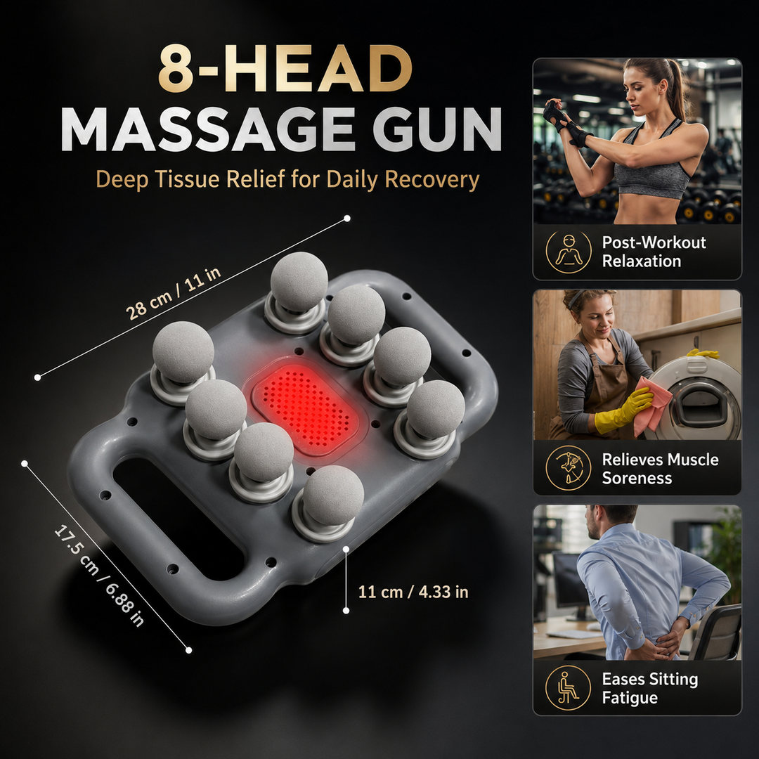 Massage Gun Deep Tissue 22 or 8 Head Electric Percussive Full Body Pain Relief