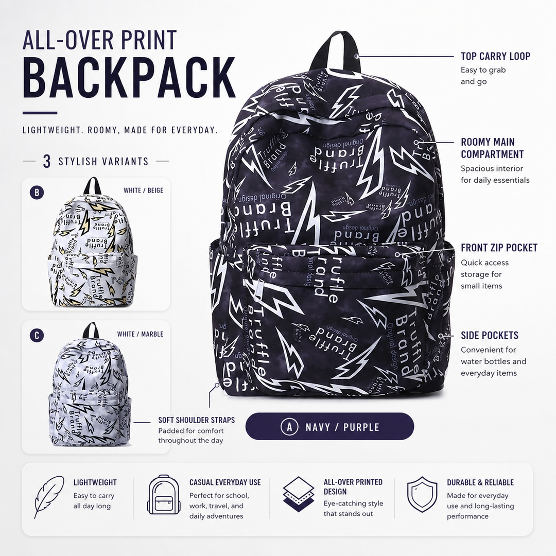 Street Graffiti Unisex School Backpack for Students