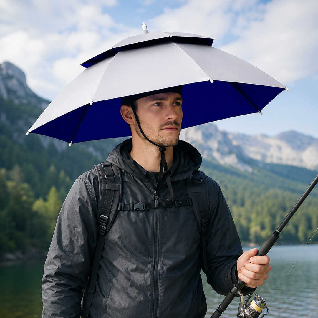 Fishing Head Umbrella Hat Rain-Proof Sunshade Cap Outdoor