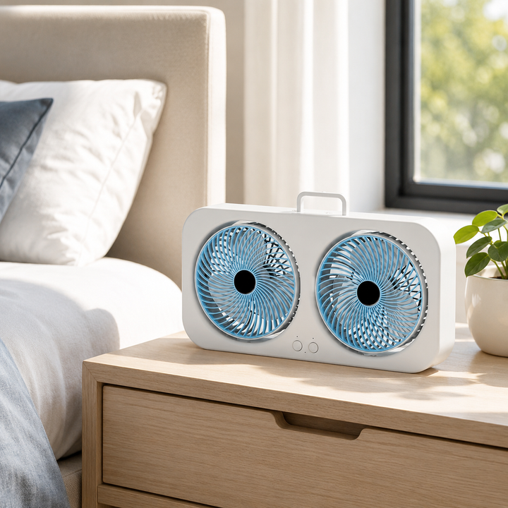 Double Head USB Circulating Fan Dual Motor 360 Adjustable Type-C Home Outdoor