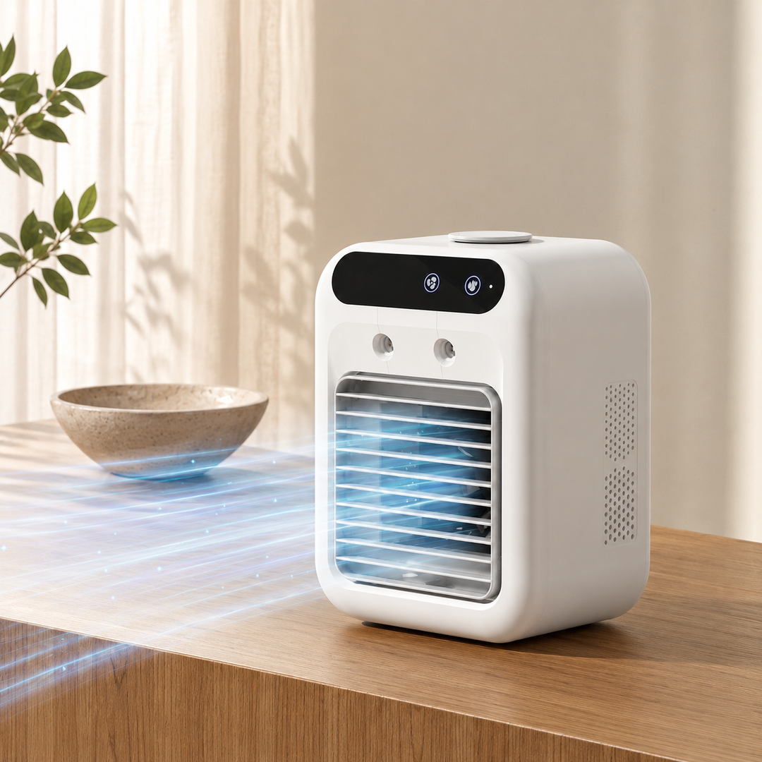 Mini USB Portable Air Conditioner Quiet Desk Fan Humidifier Spray Tabletop