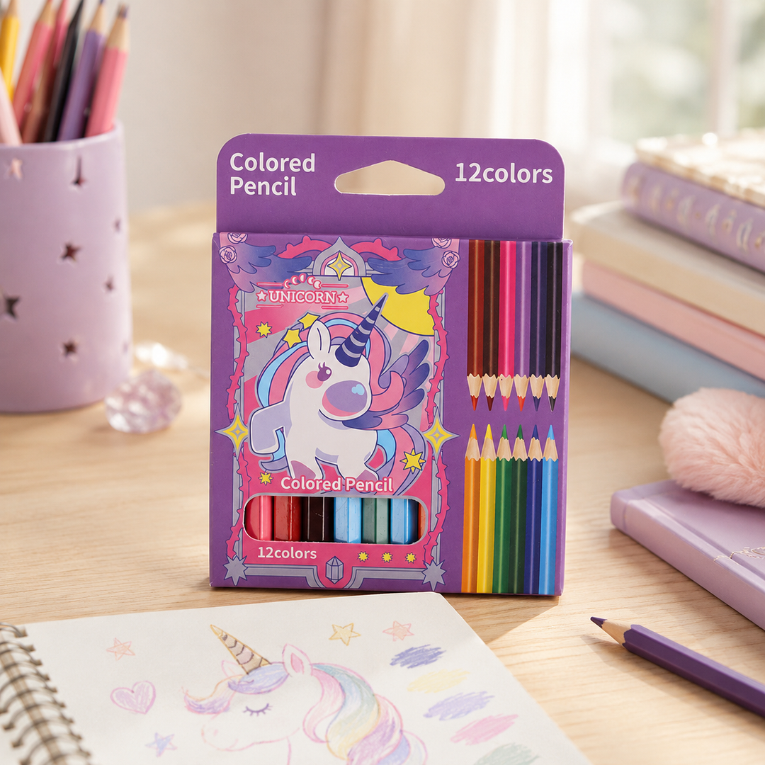 12 Color Break-Resistant Pencil Set for Kids