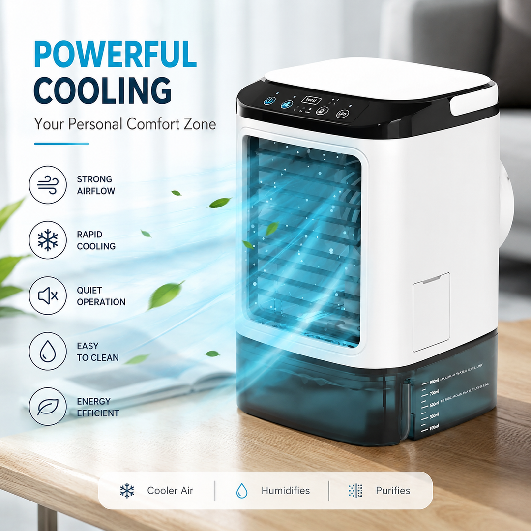 Portable Air Conditioner Fan 900ml Mini Evaporative Air Cooler Humidifier