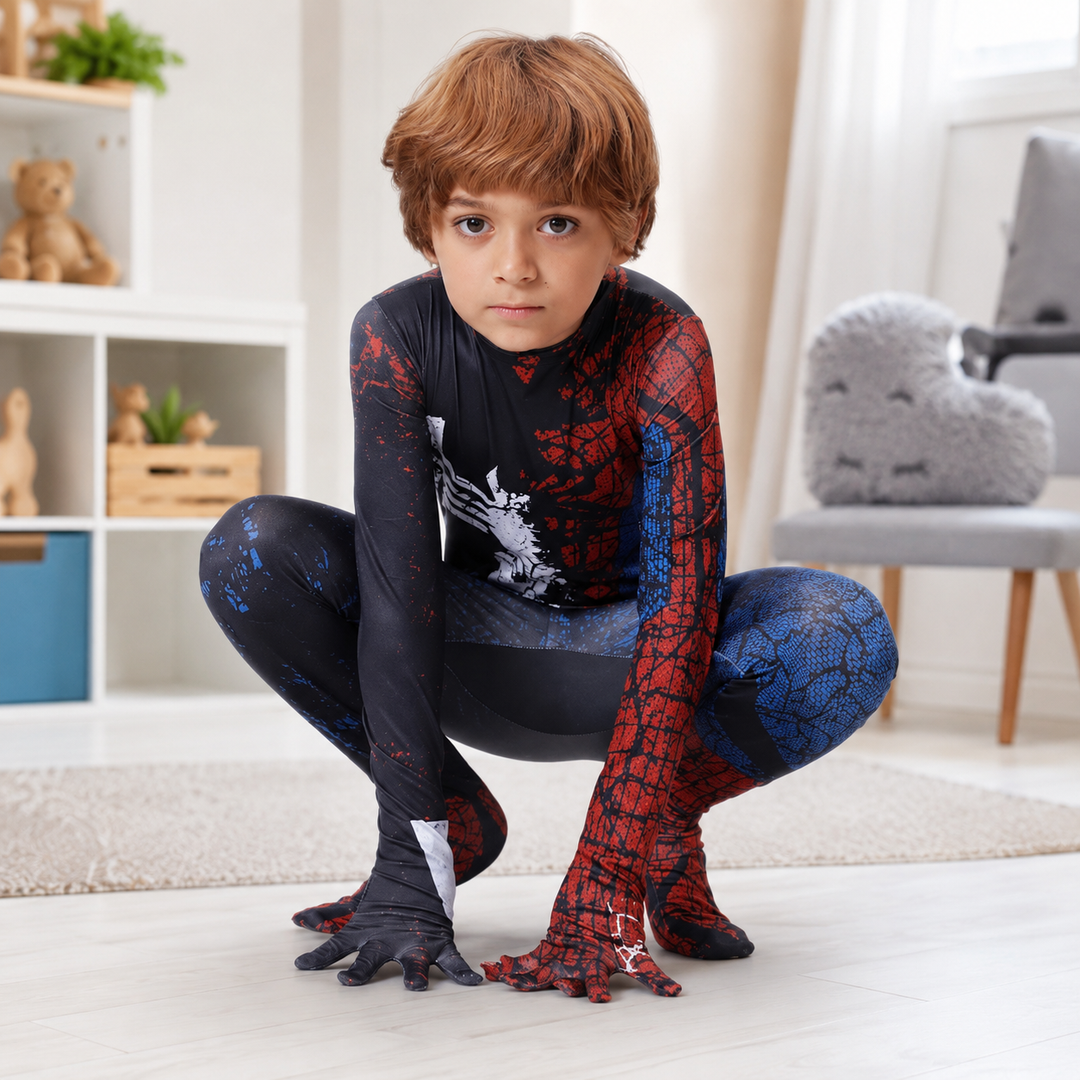 Kids Spider Web Zentai Bodysuit Costume for Boys Halloween