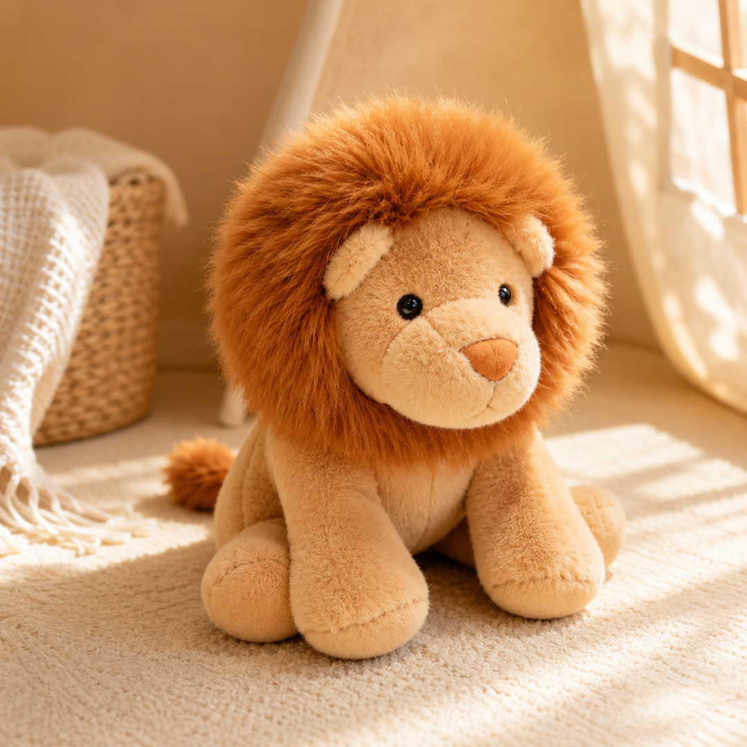 Cute Lion Cub Plush Toy Soft Fluffy Stuffed Kids Gift