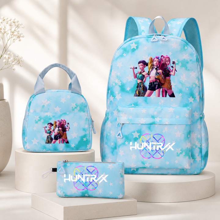 KPop Demon Hunters 3-Piece School Backpack Set with Lunch Bag and Pencil Case