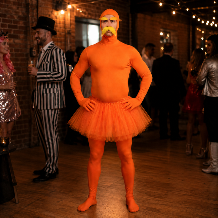Orange Bodysuit Costume Funny Character Halloween Outfit