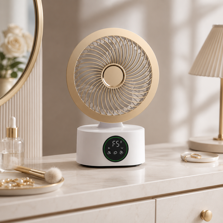 Wall-Hanging Fan Remote Voice USB Rechargeable Folding Nightlight Cooler