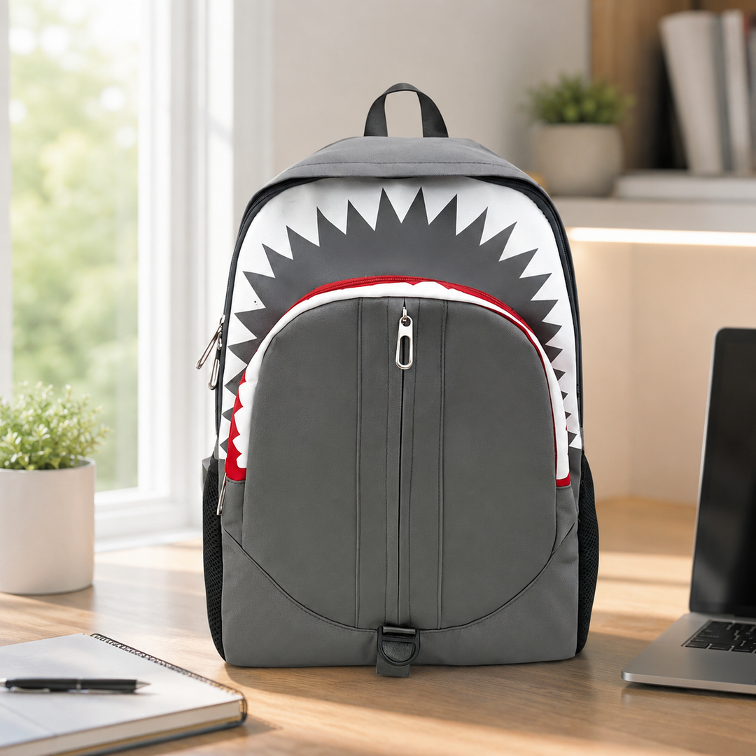 Shark Mouth School Backpack for Men and Women