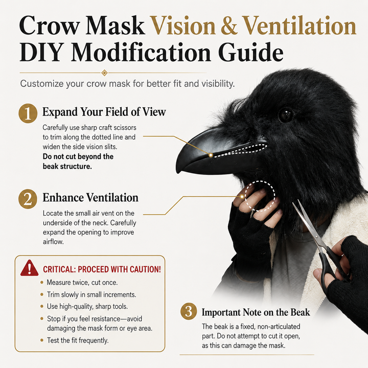 Black Raven Bird Latex Mask for Adult Halloween Costume