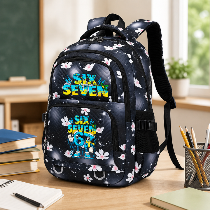 Six Seven 67 Girls Lightweight Floral School Backpack