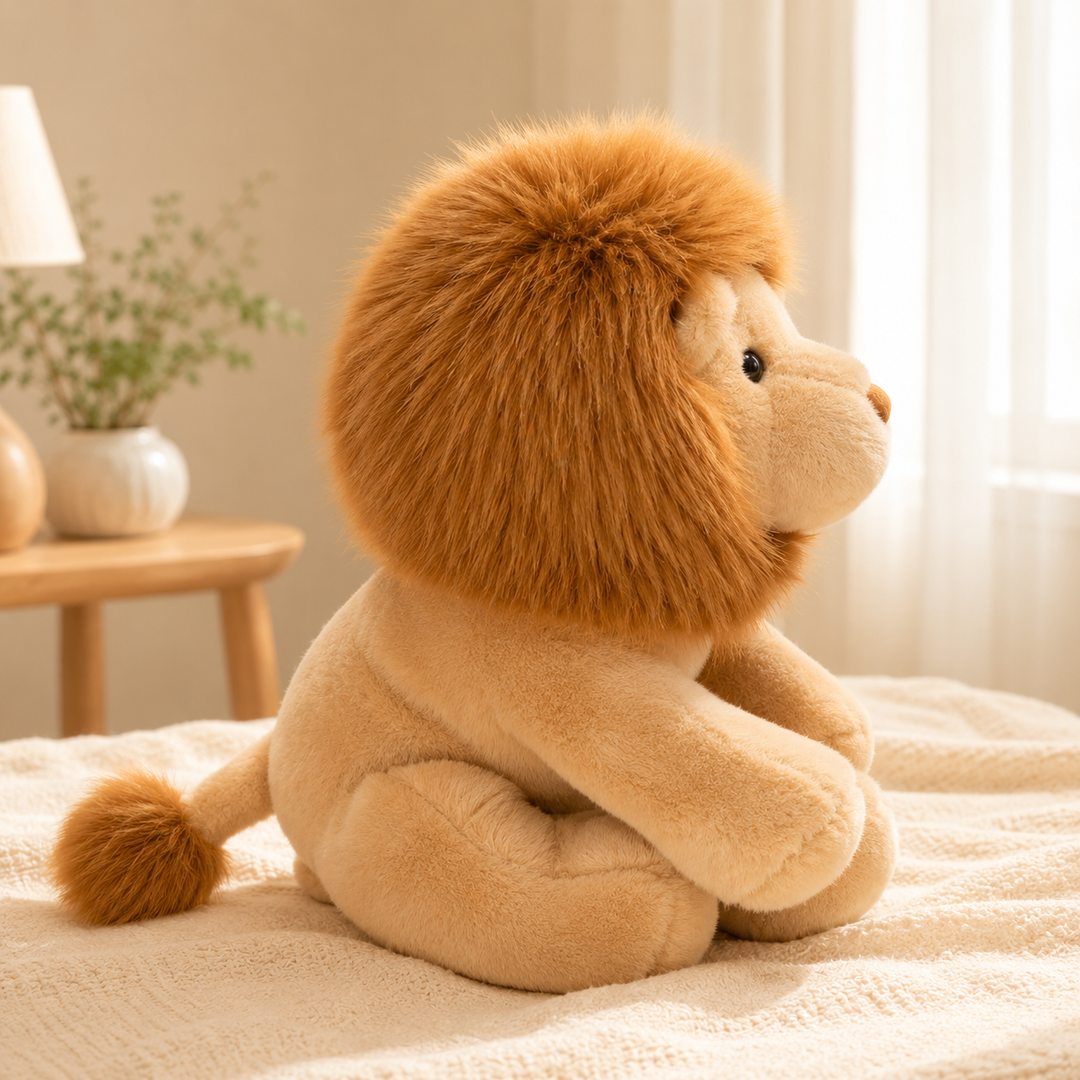 Cute Lion Cub Plush Toy Soft Fluffy Stuffed Kids Gift