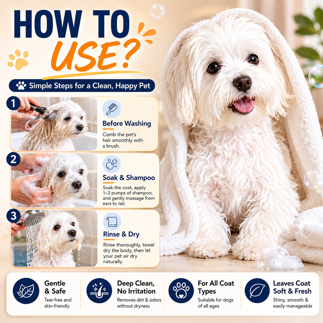 Dog Shampoo Anti-Flea Itch Relief Deodorizing Moisturizing Coat Conditioner