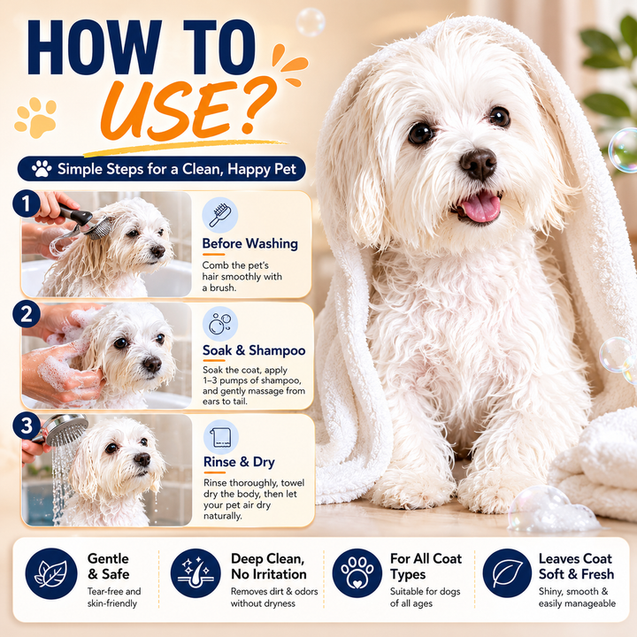 Dog Shampoo Anti-Flea Itch Relief Deodorizing Moisturizing Coat Conditioner
