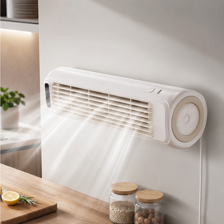 Household Small Silent Wall Mounted Fan No Drill Kitchen Bathroom Dormitory