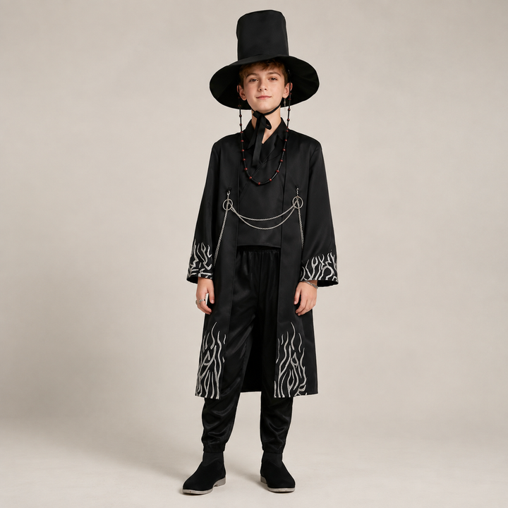Jinu Demon Hunter Hanbok Cosplay Costume for Kids and Adult