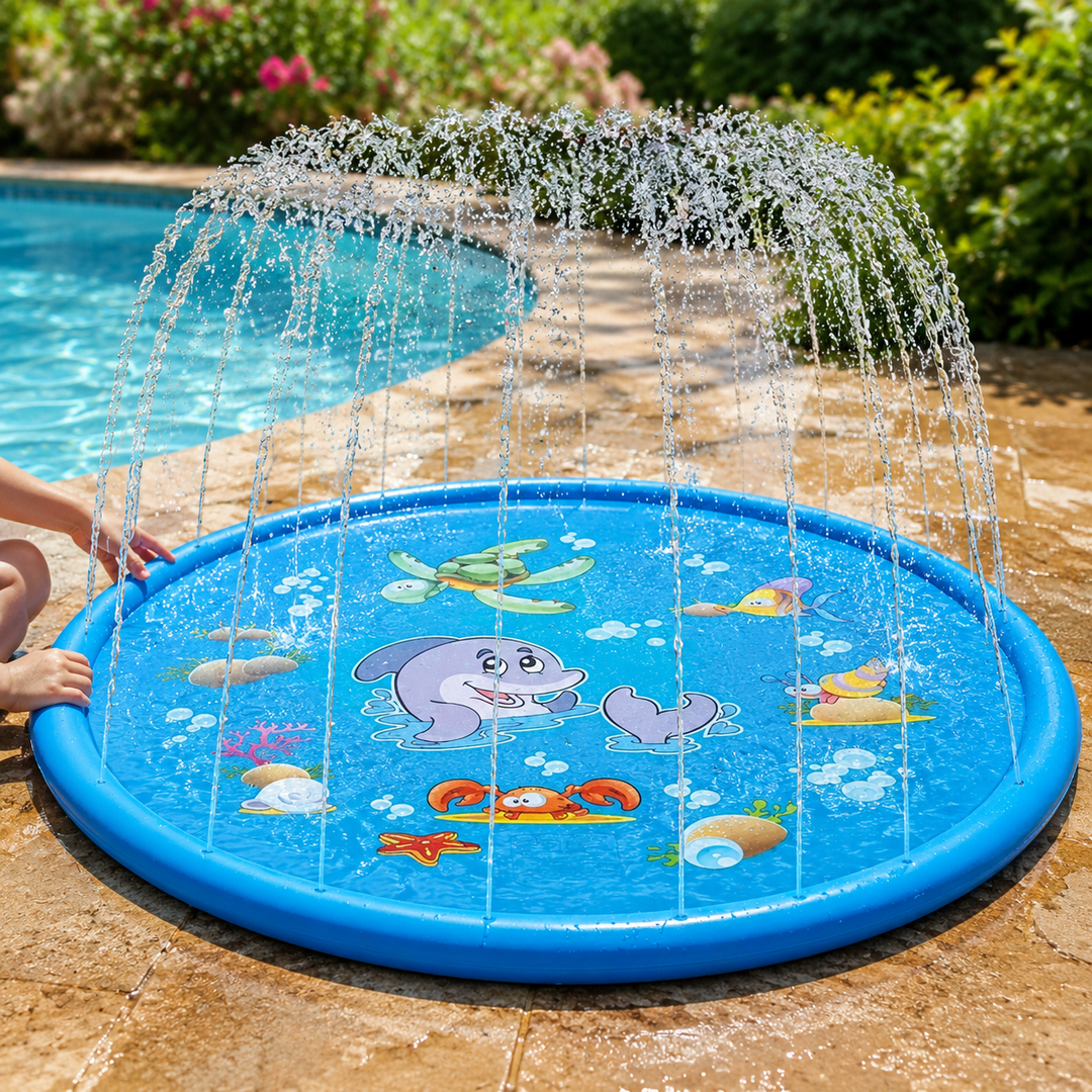 Children Inflatable Water Sprinkler Pad Spray Mat Lawn Beach Pool Kids