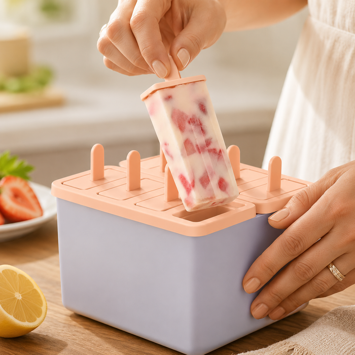 Popsicle Mold Ice Pop Maker with Lid Reusable BPA-Free Ice Cream Mold
