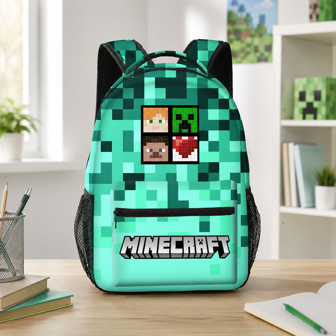 Boys Minecraft Mob Print School Backpack