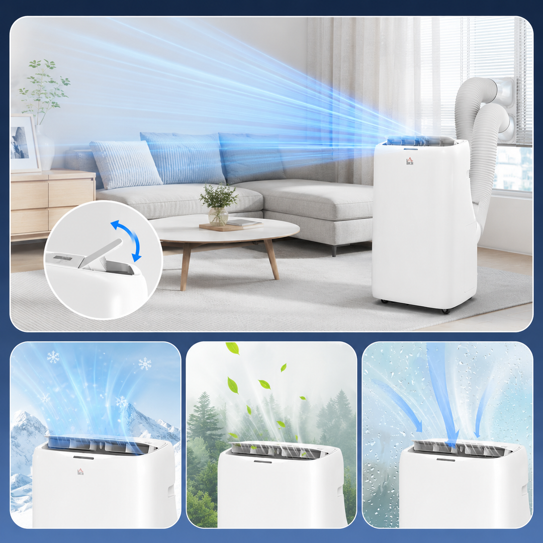 14000 BTU Dual Hose Inverter Portable Air Conditioner 3-in-1 Cool Dehumidifier