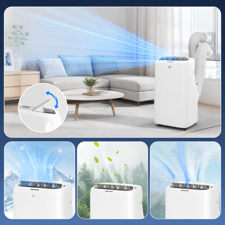 14000 BTU Dual Hose Inverter Portable Air Conditioner 3-in-1 Cool Dehumidifier
