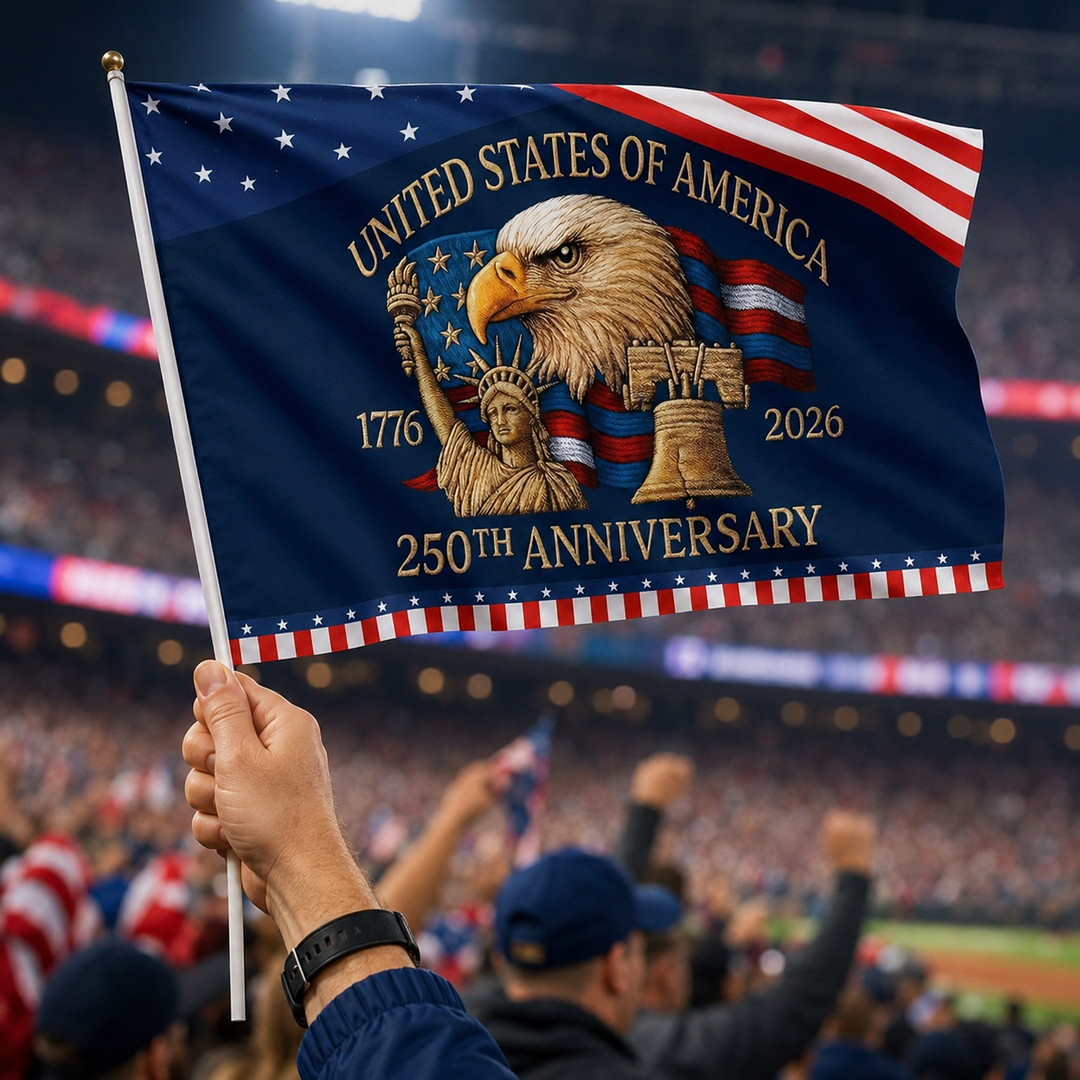 American Flag 250th Anniversary Banner Double Sided July 4th Independence Day Patriotic Flag