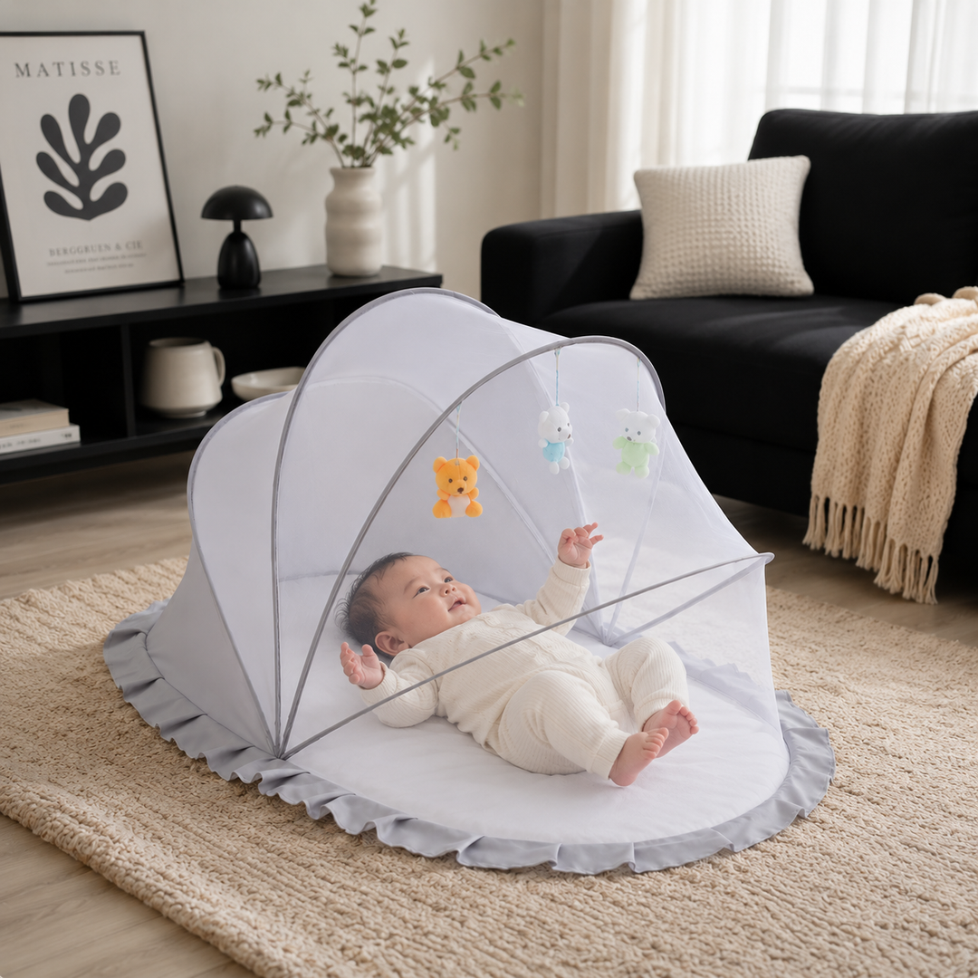 Foldable Baby Mosquito Net Sunshade Yurt Pop Open Cover Crib Stroller Outdoor Portable