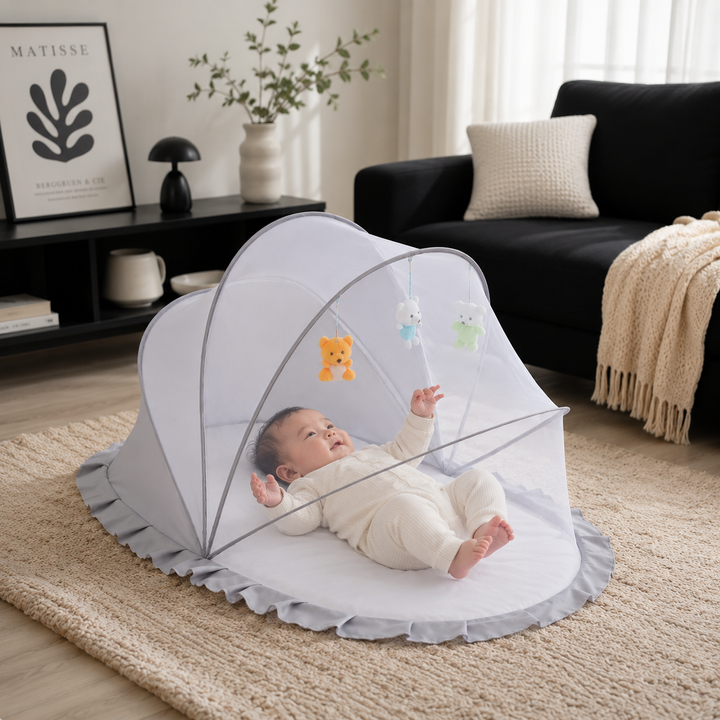 Foldable Baby Mosquito Net Sunshade Yurt Pop Open Cover Crib Stroller Outdoor Portable