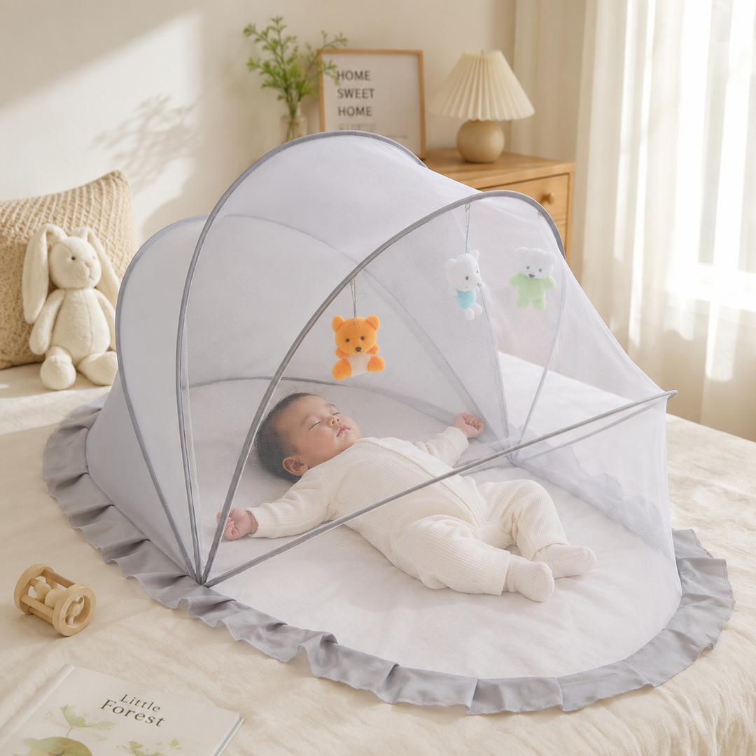 Foldable Baby Mosquito Net Sunshade Yurt Pop Open Cover Crib Stroller Outdoor Portable