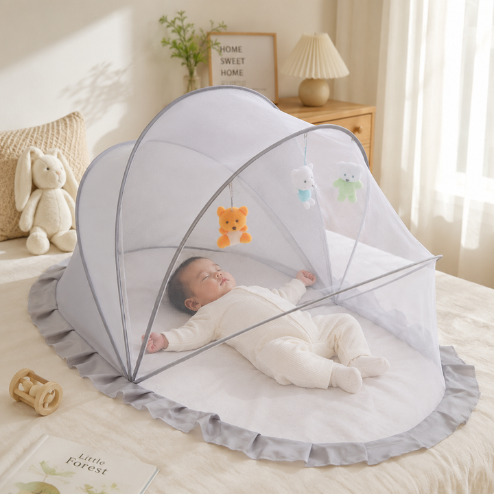 Foldable Baby Mosquito Net Sunshade Yurt Pop Open Cover Crib Stroller Outdoor Portable