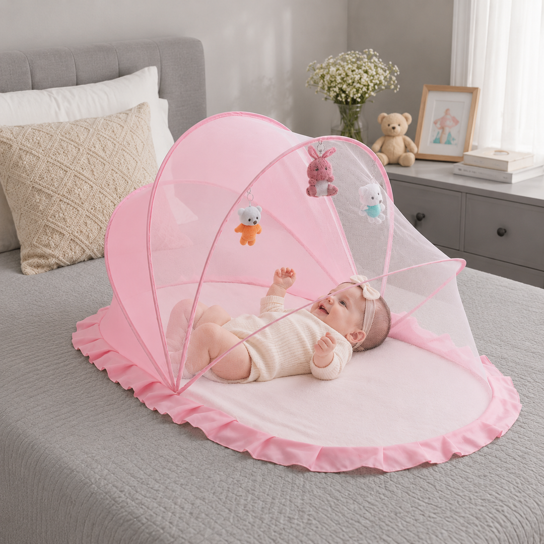 Foldable Baby Mosquito Net Sunshade Yurt Pop Open Cover Crib Stroller Outdoor Portable