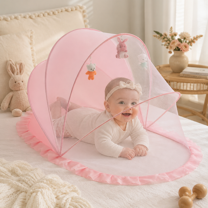 Foldable Baby Mosquito Net Sunshade Yurt Pop Open Cover Crib Stroller Outdoor Portable