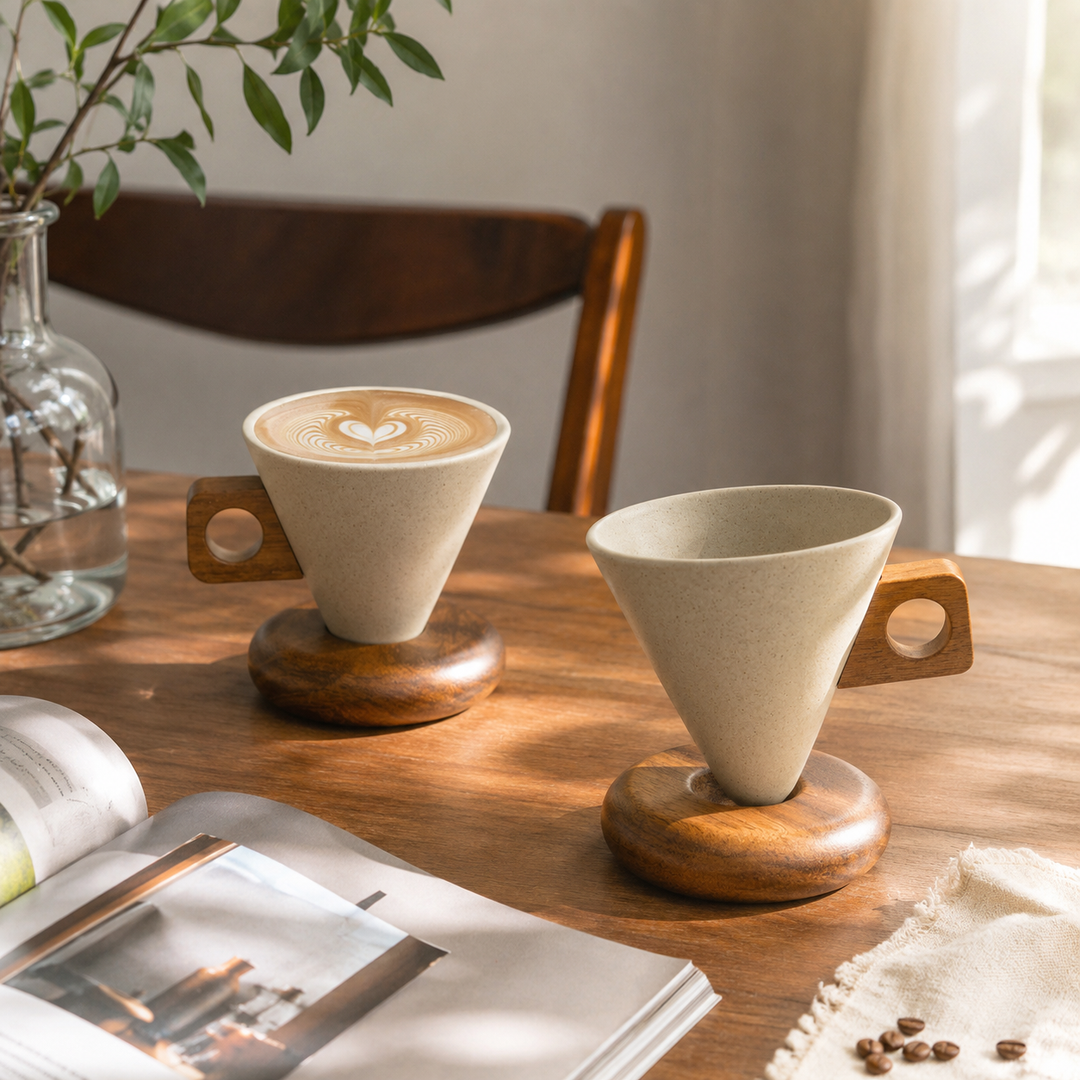 Vintage Ceramic Coffee Cup Saucer Set European Style Home Drinkware Tea Espresso Gift