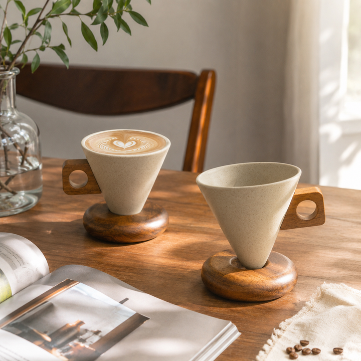 Vintage Ceramic Coffee Cup Saucer Set European Style Home Drinkware Tea Espresso Gift