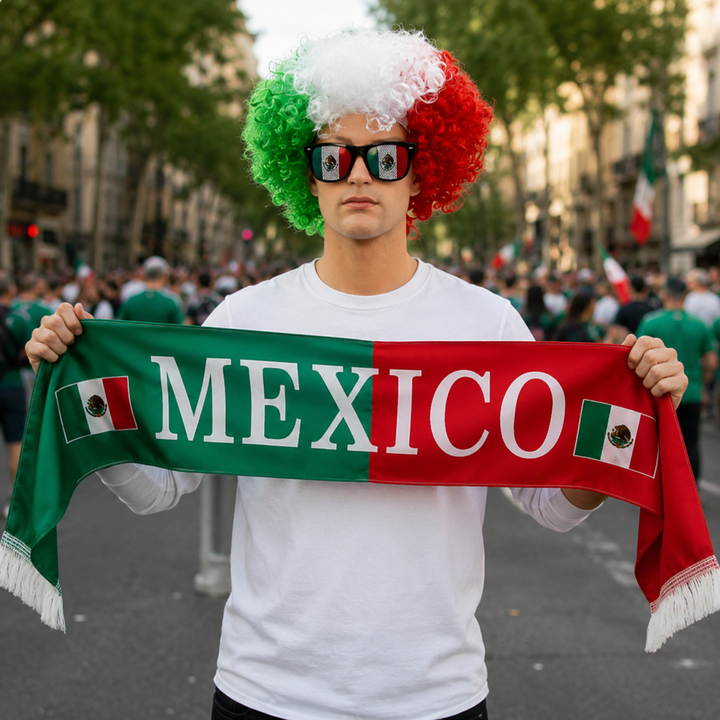 Country Flag Headband Afro Wig Hat Sports Fan Kit Sunglasses Scarf World Cup Independence Day