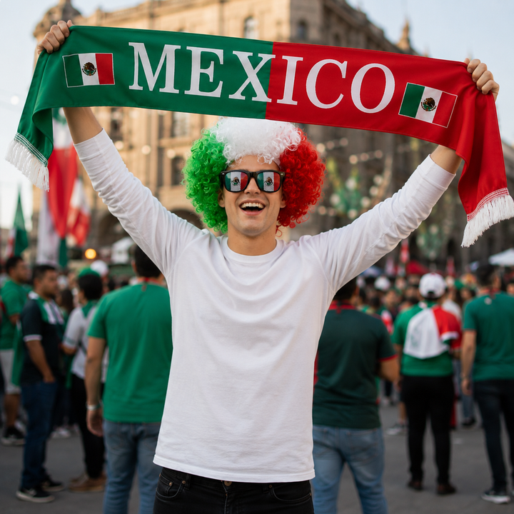 Country Flag Headband Afro Wig Hat Sports Fan Kit Sunglasses Scarf World Cup Independence Day