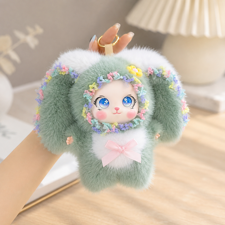 Cute Big Ear Rabbit Plush Bunny Keychain Bag Charm Decor Gift