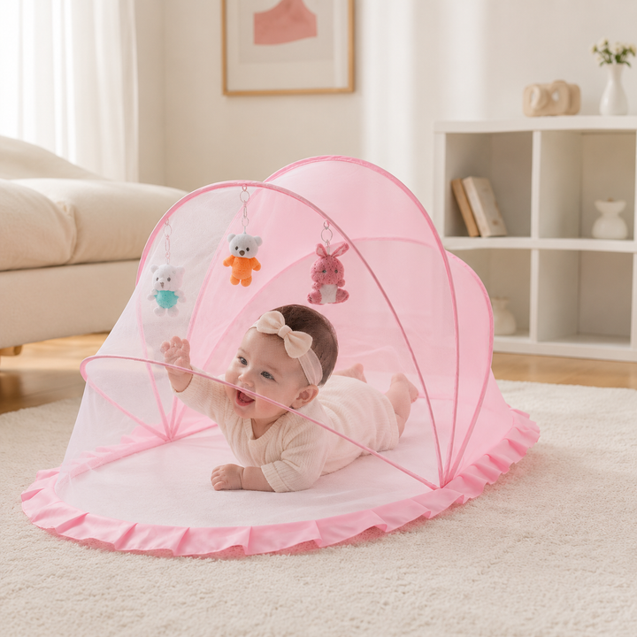 Foldable Baby Mosquito Net Sunshade Yurt Pop Open Cover Crib Stroller Outdoor Portable