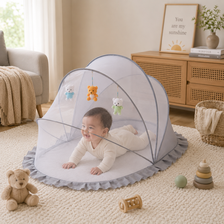 Foldable Baby Mosquito Net Sunshade Yurt Pop Open Cover Crib Stroller Outdoor Portable
